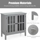 Glass Door Sideboard Console Storage Buffet Cabinet