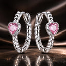 925 Sterling Silver CZ Earrings with Pavé Setting 1.3cm for Women