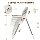 Folding Baby High Dining Chair with 6-Level Height Adjustment