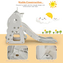 6 in 1 Toddler Slide and Swing Set with Ball Games-White