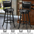 Set of 2 29 Inch Swivel Bar Height Stool Wood Dining Chair Barstool