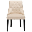 Modern Upholstered Button-Tufted Dining Chair with Naild Trim