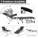 Beach Folding Chaise Lounge Recliner with 7 Adjustable Position
