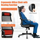 Adjustable Mesh Office Chair with Heating Support Headrest