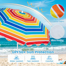 Beach Umbrella 6.5 FT with UPF 50+ Sun Protection & Sand Anchor