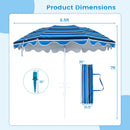 Beach Umbrella 6.5 FT with UPF 50+ Sun Protection & Sand Anchor