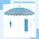 Beach Umbrella 6.5 FT with UPF 50+ Sun Protection & Sand Anchor