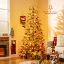 7.5 Feet Artificial Christmas Tree with Branch Tips and Colorful LED Lights