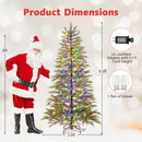 7.5 Feet Artificial Christmas Tree with Branch Tips and Colorful LED Lights