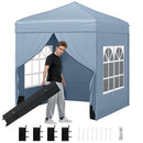 6.5 x 6.5 FT Pop up Canopy Tent with 4 Sidewalls and Wheeled Bag