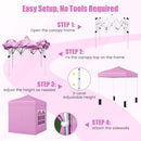6.5 x 6.5 FT Pop up Canopy Tent with 4 Sidewalls and Wheeled Bag