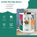 3-Tier Kids Storage Shelf Corner Cabinet with 3 Baskets-White