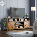 59 Inch Sliding Barn Door TV Stand with Adjustable Shelves for TVs up to 65 Inch
