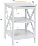 3-Tier X-Design Nightstands with Storage Shelves for Living Room Bedroom
