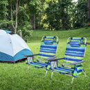 4-Pack 5-Position Outdoor Folding Backpack Beach Reclining Chair with Pillow
