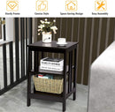 2 Pieces 3-Tier Nightstand with Reinforced Bars and Stable Structure