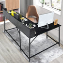 5.5 Inch L-shaped Computer Desk with Bookshelf