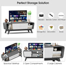 Sliding Door TV Stand with Adjustable Shelf for TVs up to 55 Inch