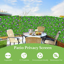 4 Pieces Expandable Faux Ivy Privacy Screen Fence Panel Pack with Flower