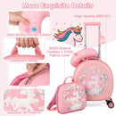 Kids Luggage Set with 14 Inches Carry-on Hardside Spinner Toddler Luggage and 10 Inches Backpack-Pink