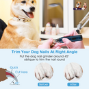 Dog Nail Grinder 2 Speeds Quiet USB Rechargeable Pet Nail Grinder Professional Pet Nail Trimmer Cordless Paws Grooming & Smoothing Claw Care for Small
