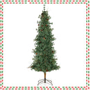 6/7/8 Feet Artificial Christmas Tree Pre-lit Hinged Xmas Tree with Warm White LED Lights and Pine Cones