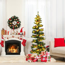 6/7 FT Pre-Lit Artificial Christmas Tree Spiral Holiday Tree with 612/791 Branch Tips and 8 Modes