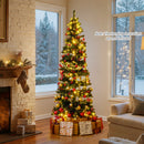 6/7 FT Pre-Lit Artificial Christmas Tree Spiral Holiday Tree with 612/791 Branch Tips and 8 Modes