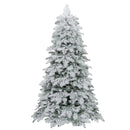 6/7 Feet Artificial Snow-flocked Christmas Tree Pre-lit Hinged Xmas Tree with 130 Twinkle Balls