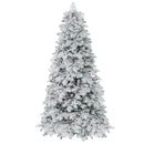 6/7 Feet Artificial Snow-flocked Christmas Tree Pre-lit Hinged Xmas Tree with 130 Twinkle Balls