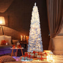 6/7 Feet Snow-flocked Artificial Christmas Tree with 220/290 Warm White LED Lights