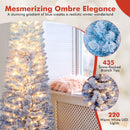 6/7 Feet Snow-flocked Artificial Christmas Tree with 220/290 Warm White LED Lights