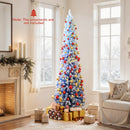 6/7 Feet Snow-flocked Artificial Christmas Tree with 220/290 Warm White LED Lights