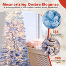 6/7 Feet Snow-flocked Artificial Christmas Tree with 220/290 Warm White LED Lights