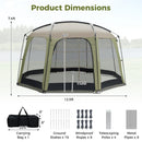 6-8 Person Netted Canopy Tent with Zippered Door