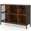 6 Cube Bookcase 42" Wide Horizontal Bookshelf with Accent Cubby Shelf