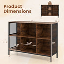 6 Cube Bookcase 42" Wide Horizontal Bookshelf with Accent Cubby Shelf