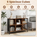 6 Cube Bookcase 42" Wide Horizontal Bookshelf with Accent Cubby Shelf