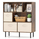6-Cube Bookshelf with 3 Removable Folding Fabric Drawers for Living Room