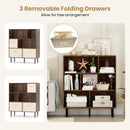 6-Cube Bookshelf with 3 Removable Folding Fabric Drawers for Living Room