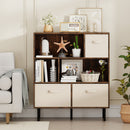 6-Cube Bookshelf with 3 Removable Folding Fabric Drawers for Living Room