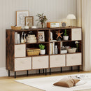 6-Cube Bookshelf with 3 Removable Folding Fabric Drawers for Living Room