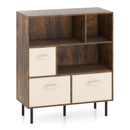 6-Cube Bookshelf with 3 Removable Folding Fabric Drawers for Living Room