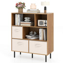 6-Cube Bookshelf with 3 Removable Folding Fabric Drawers for Living Room