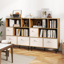 6-Cube Bookshelf with 3 Removable Folding Fabric Drawers for Living Room