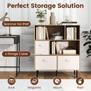 6-Cube Bookshelf with 3 Removable Folding Fabric Drawers for Living Room