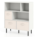 6-Cube Bookshelf with 3 Removable Folding Fabric Drawers for Living Room