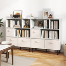 6-Cube Bookshelf with 3 Removable Folding Fabric Drawers for Living Room