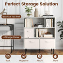 6-Cube Bookshelf with 3 Removable Folding Fabric Drawers for Living Room