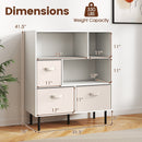 6-Cube Bookshelf with 3 Removable Folding Fabric Drawers for Living Room